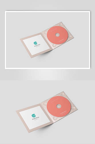 光盘英文字母粉CD包装贴图样机