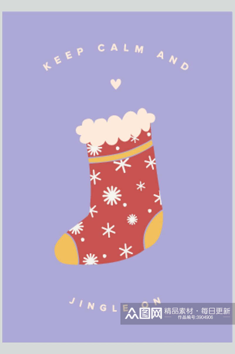 紫色袜子圣诞节素材素材