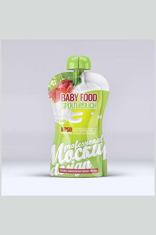 膨化袋绿婴儿乳品饮料包装样机