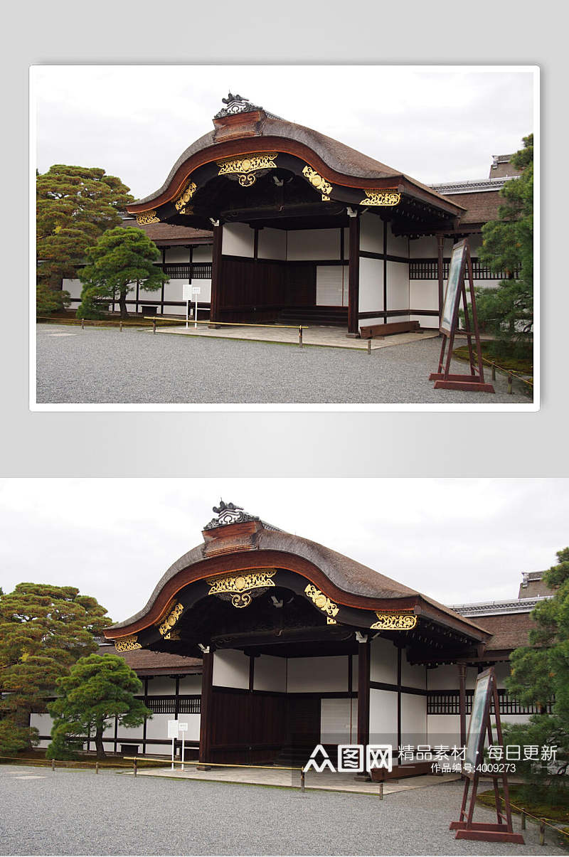 树木清新创意高端简约日式庭院图片素材