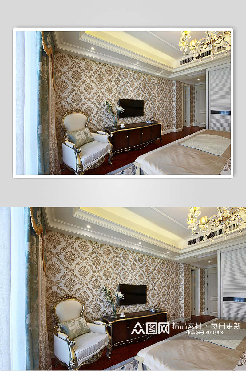 典雅大气沙发欧式三居图片素材