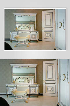 大门镜子大气黄法式二居室案例图片