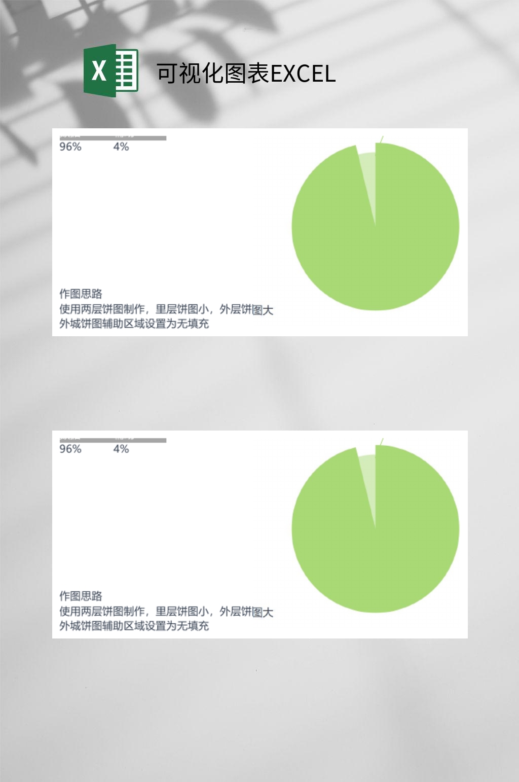 清新绿圆形数据可视化图表EXCEL素材