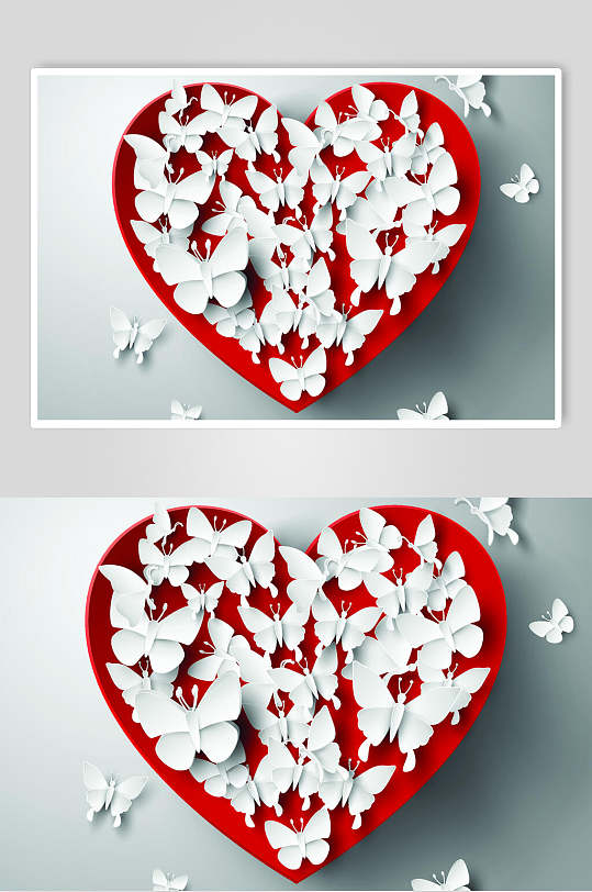 创意白色蝴蝶可爱剪贴画矢量素材