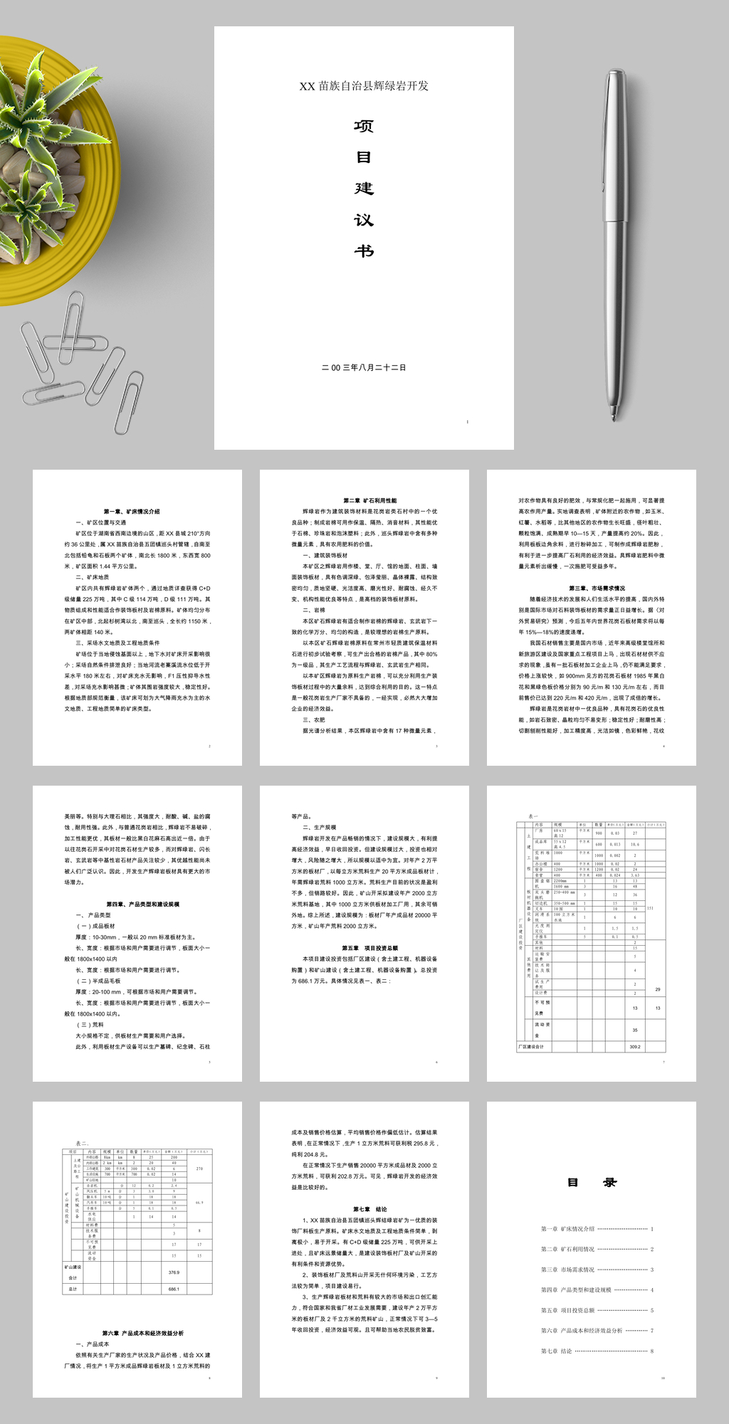 绿岩开发项目建议书WORD素材