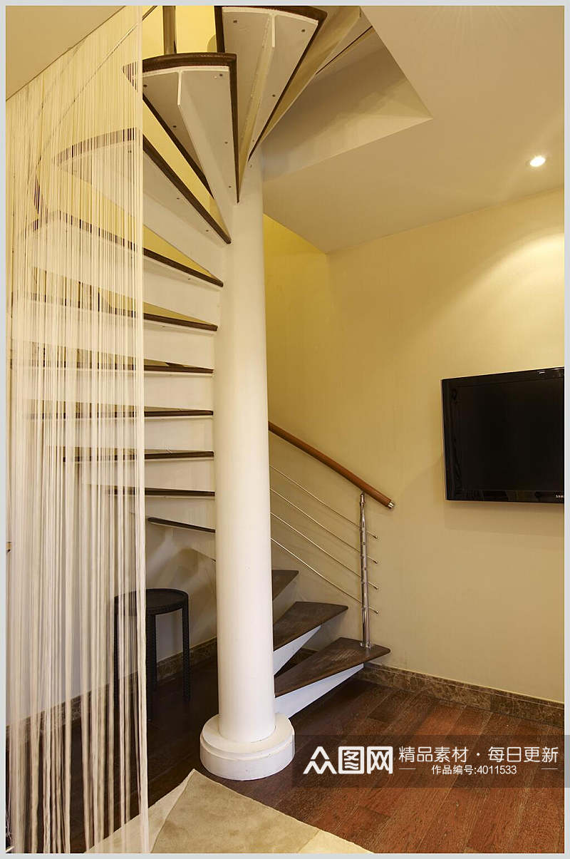 创意楼梯欧式别墅图片素材
