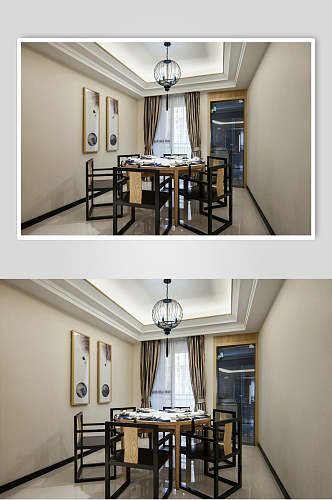 黄色椅子创意高端新中式二居室图片