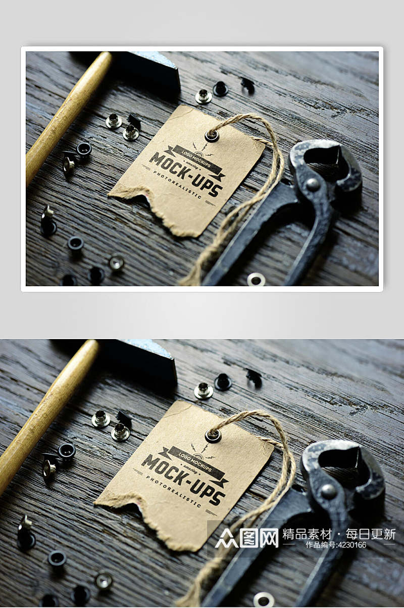 麻绳扳手服装物料标签吊牌样机素材