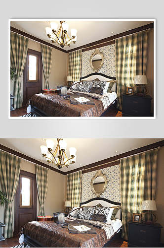 简约大气床单镜子卧室家装设计图片