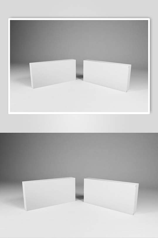 长方形立体包装盒白底贴图样机