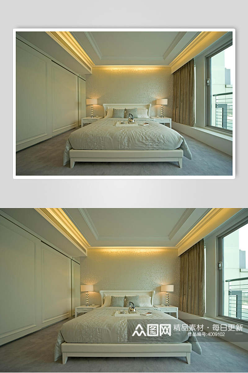 床铺发光创意高端玻璃欧式别墅图片素材