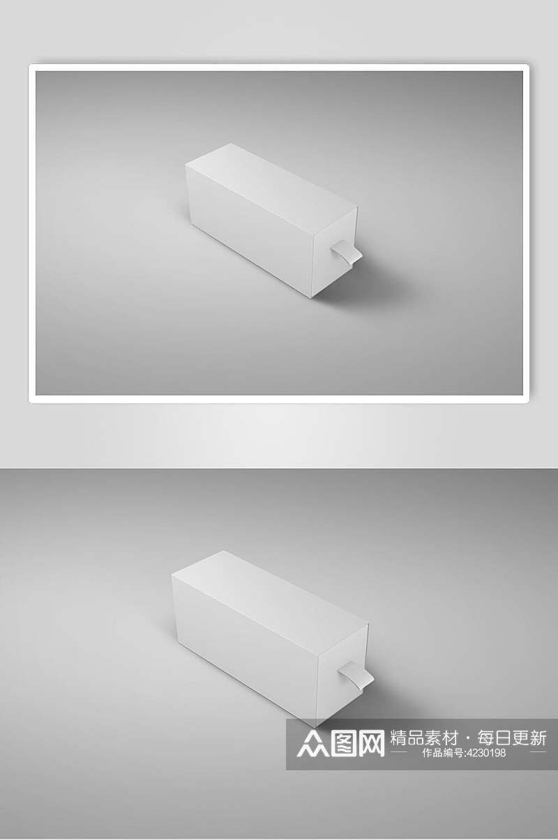 立体方形抽拉式盒子包装贴图样机素材