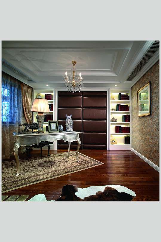 柜子地毯黄复古法式二居室案例图片