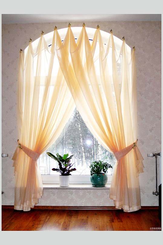 窗帘植物简约大气卧室家装设计图片