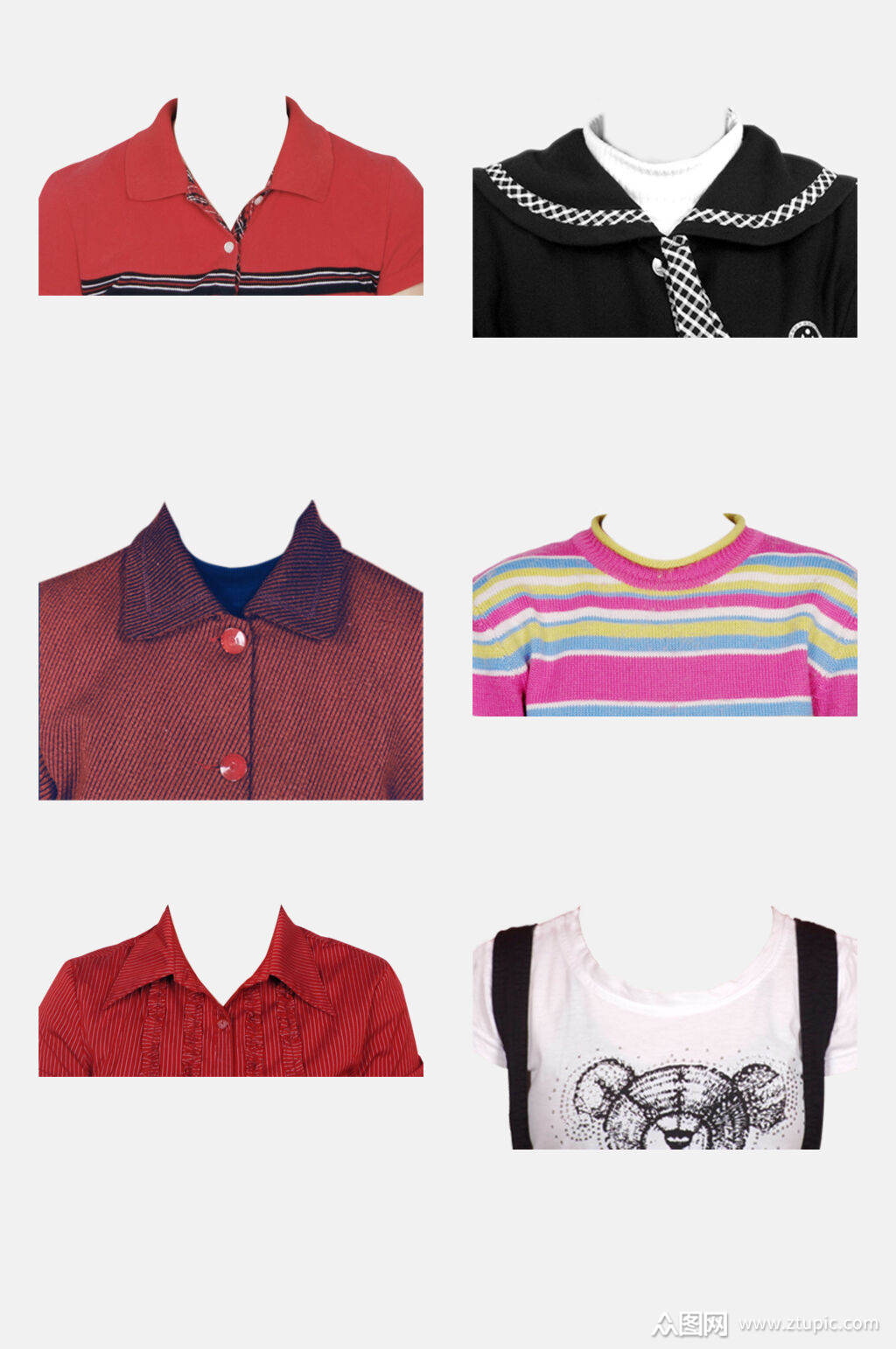 简约女生衣服半身照贴头照免抠素材素材