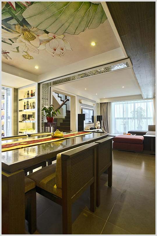 高级复古餐厅装修图片-众图网