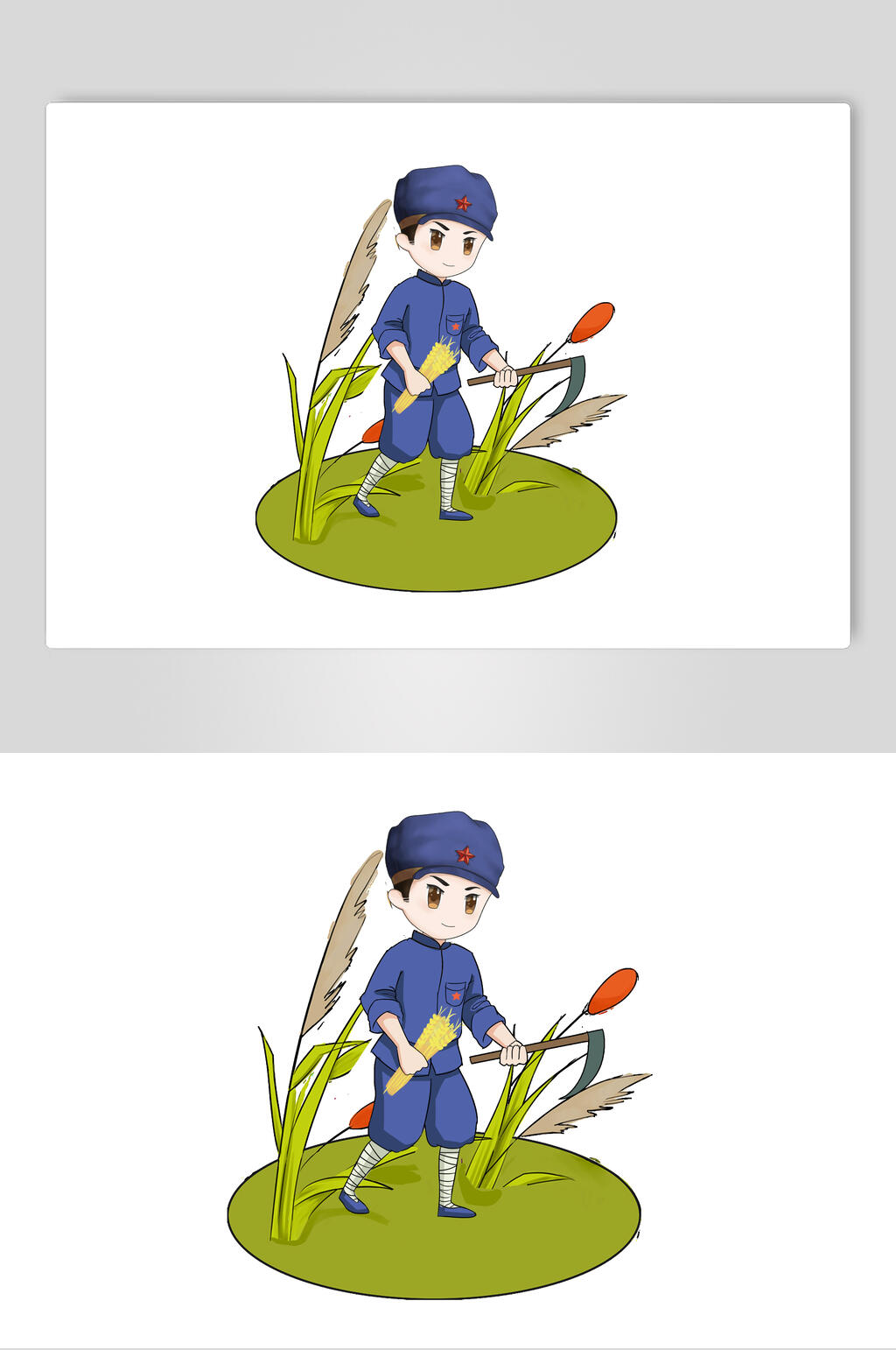 简约镰刀士兵解放军素材素材