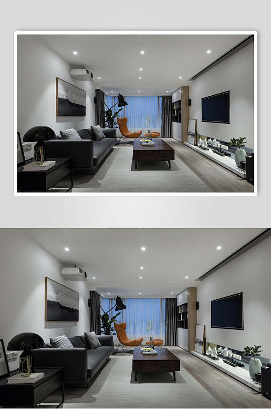 现代风简约时尚电视背景墙设计图片