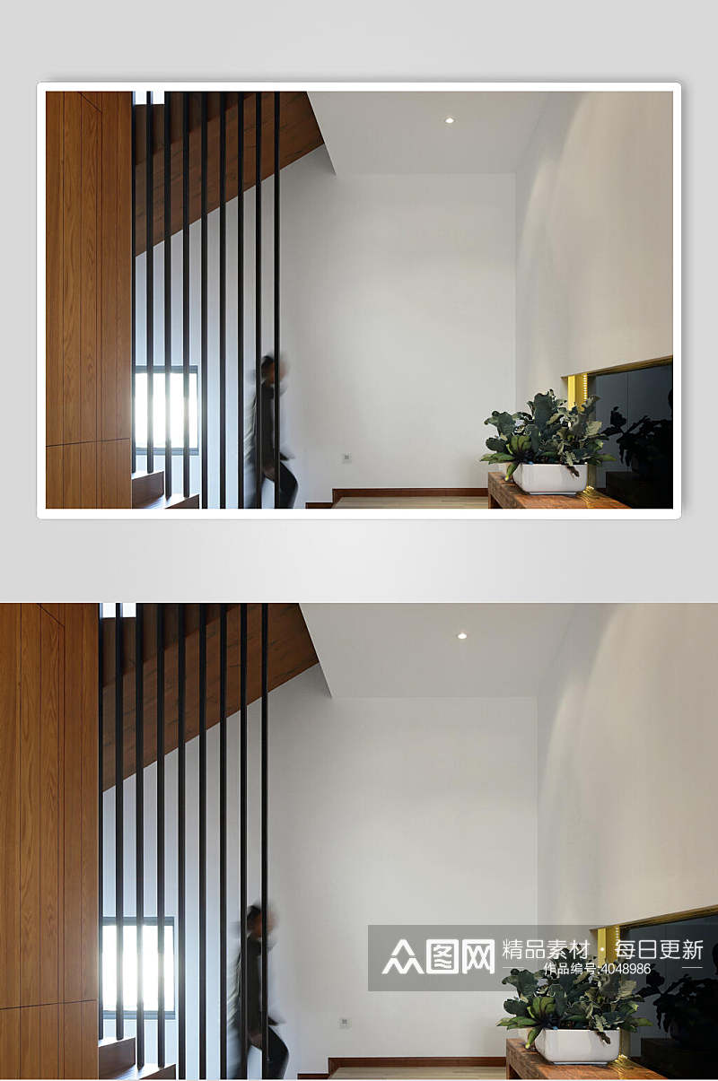 简约中式楼梯复式跃层室内设计图片素材