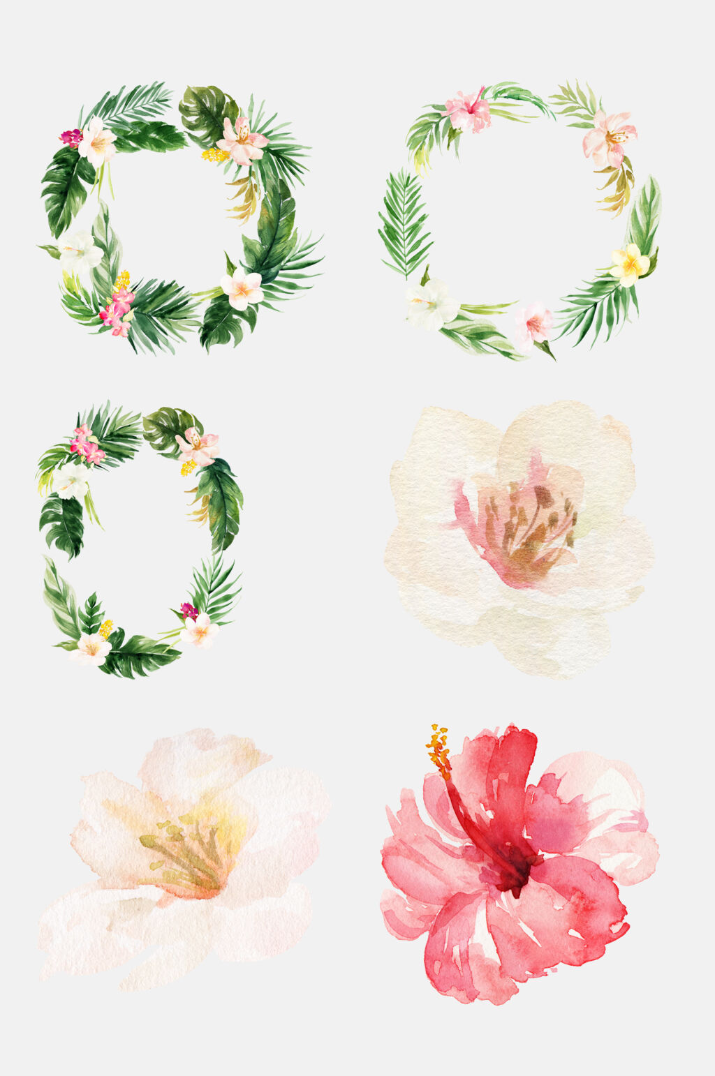 花圈唯美水彩植物手绘甜品免抠素材模板下载 编号 众图网