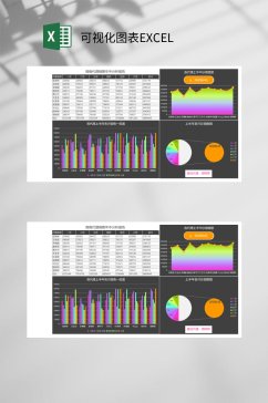 专业彩色图表数据合集可视化图表EXCEL