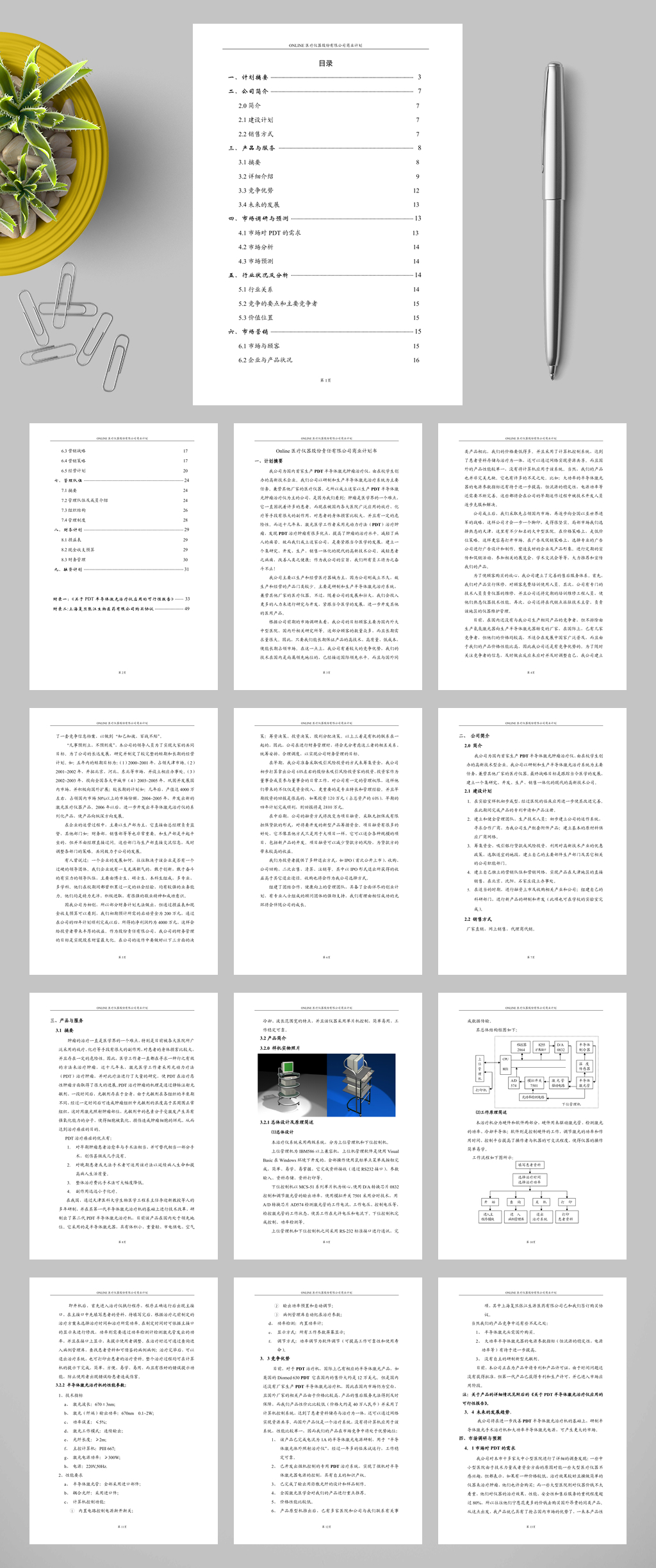 Online医疗仪器股份有限公司商业计划书WORD素材