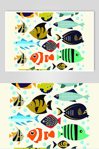 创意可爱卡通海洋世界小鱼素材