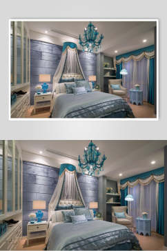 奢华高端创意吊灯欧式简欧两居室图片