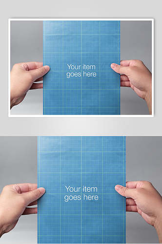 线条方格英文字母纸张海报样机