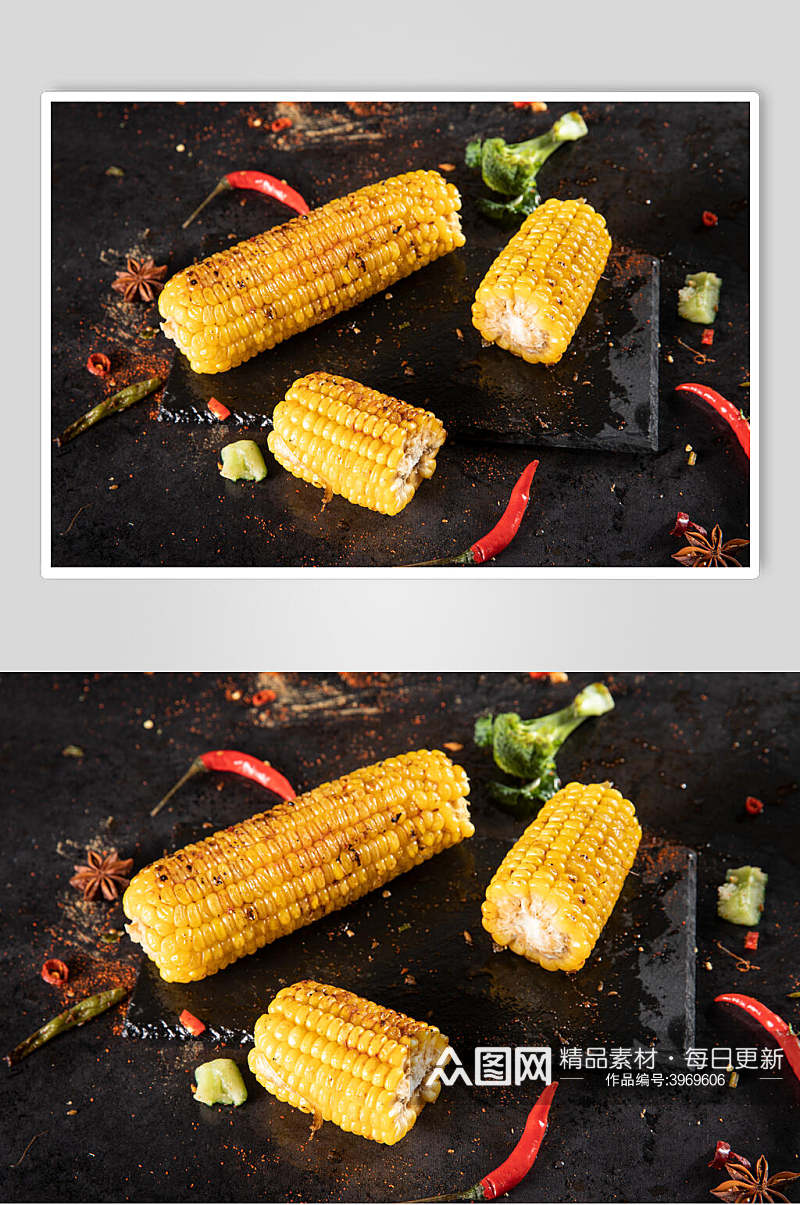 玉米段烤串烧烤图片素材