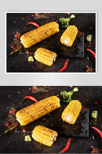玉米段烤串烧烤图片