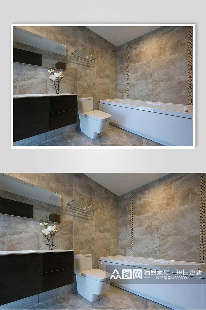 现代简约风卫生间卫浴复式跃层室内设计图片素材