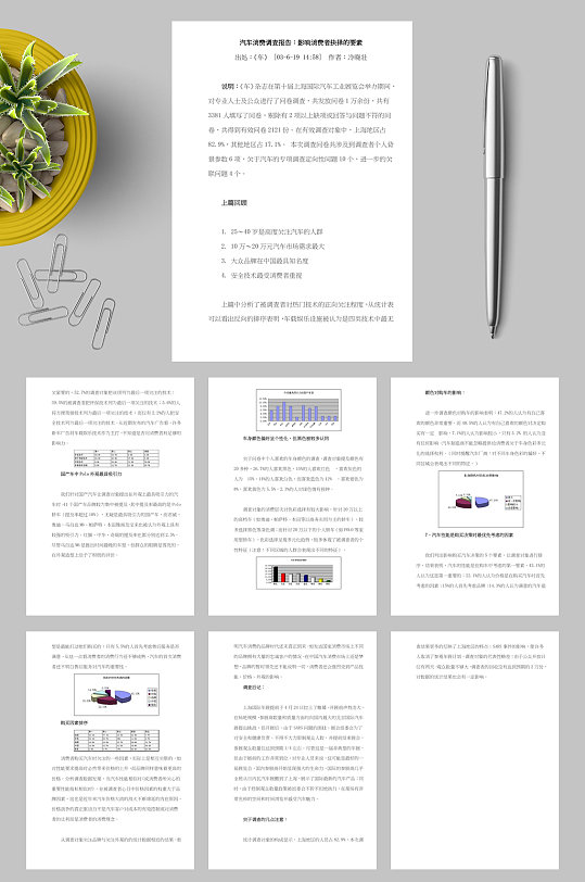 汽车消费调查报告影响消费者抉择的要素WORD