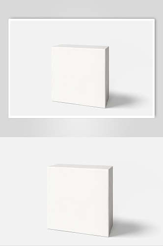 立体方形白色礼品纸袋包装样机