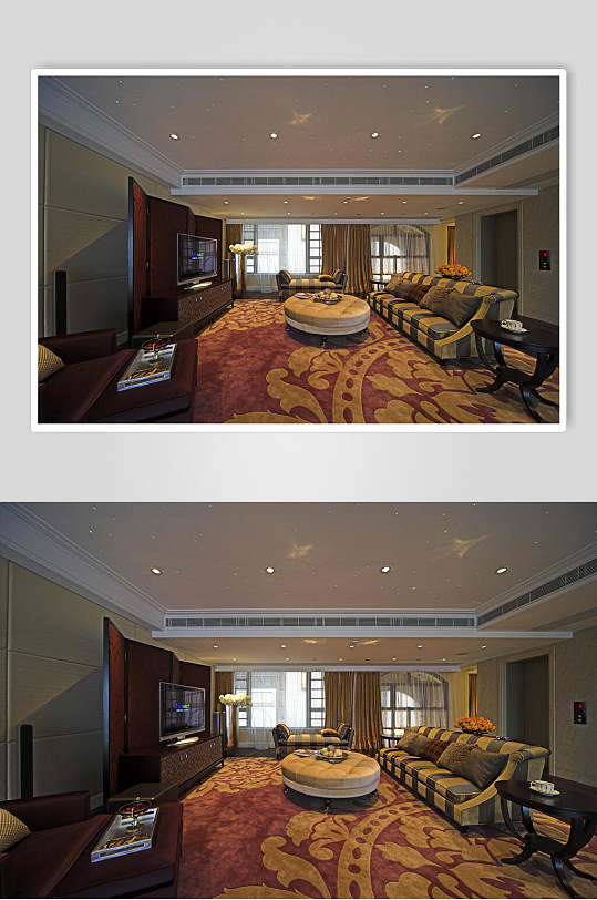 地毯创意高端沙发电视欧式别墅图片