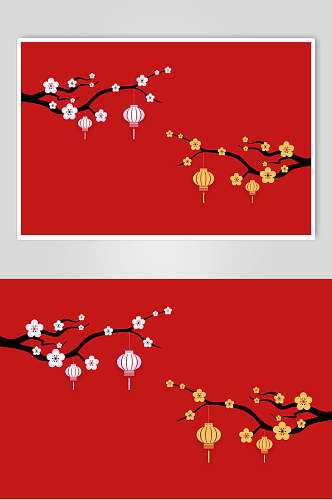 红色传统吉祥花纹图案背景素材