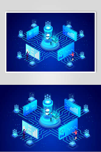 科技时尚立体商业办公矢量素材