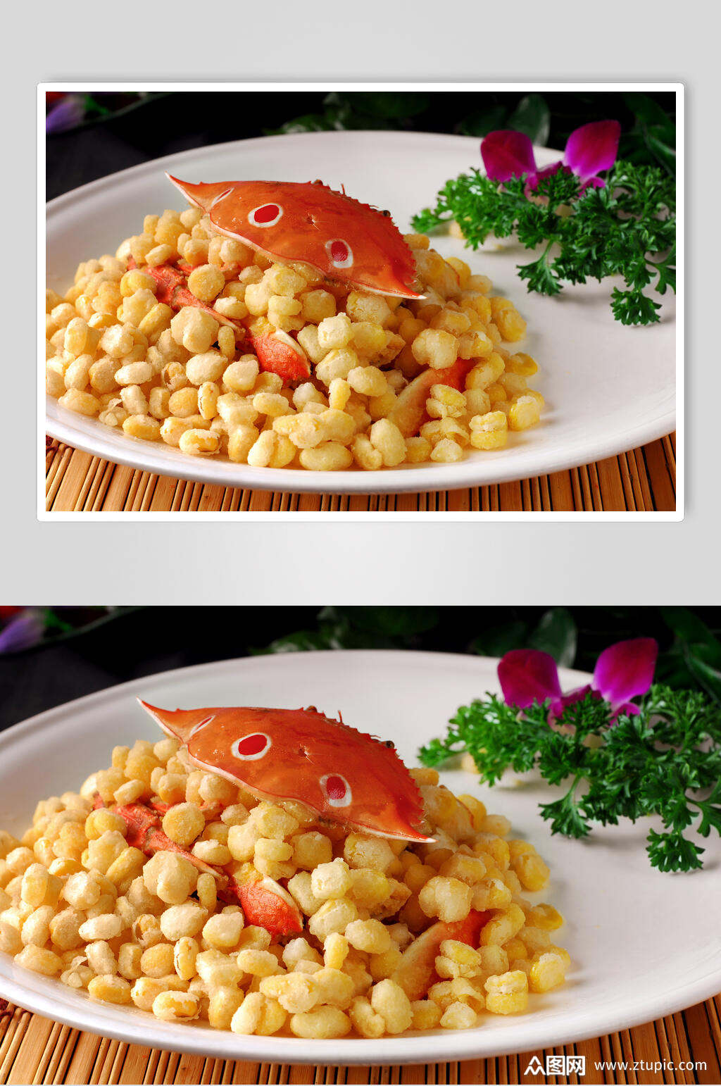 海河鲜金沙玉米蟹素材