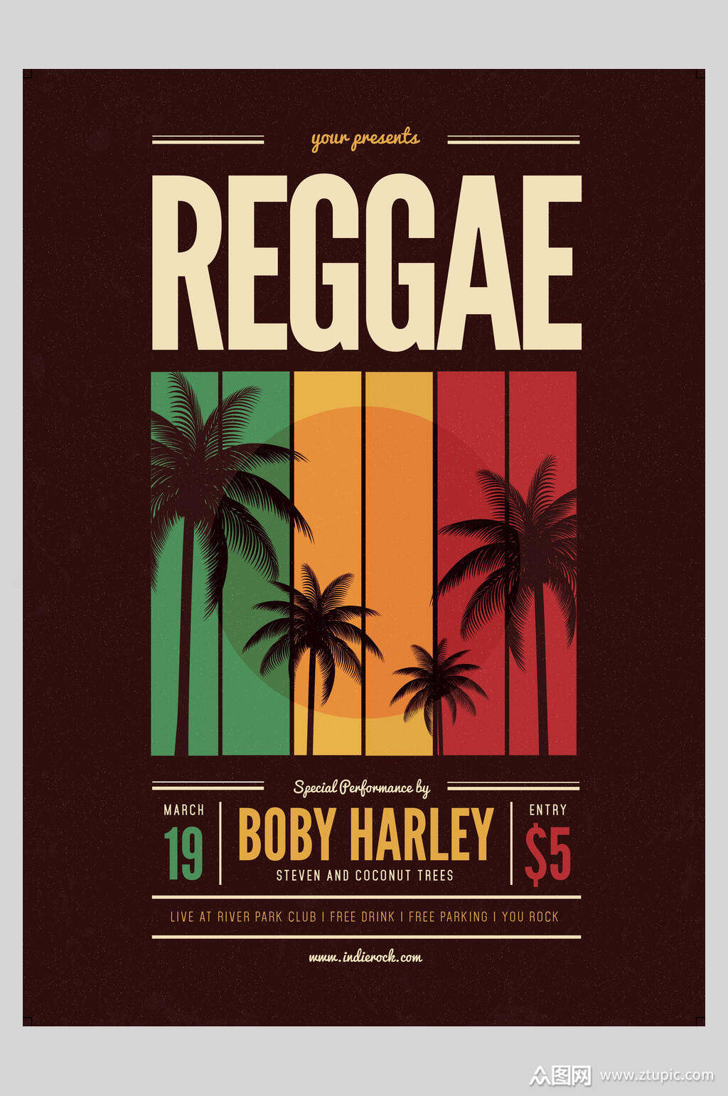 英文怀旧复古音乐海报素材