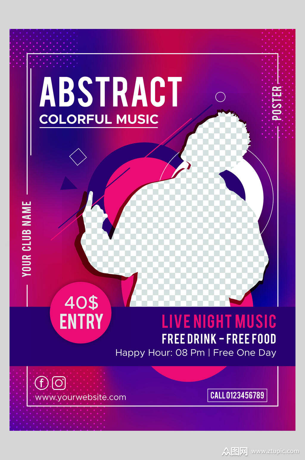 英文音乐矢量海报素材