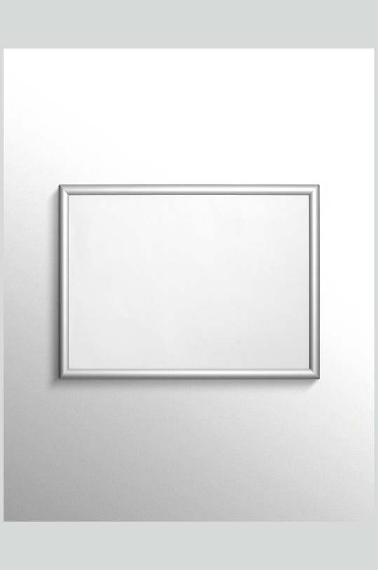 长方形留白边框简约灰相框样机