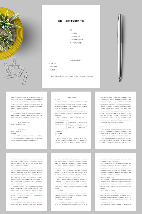 重庆xxx项目市场调研报告WORD-众图网