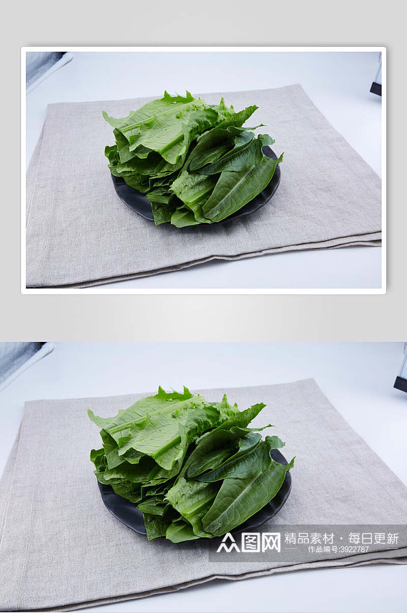 绿色有机青菜火锅荤菜配菜摄影图片素材