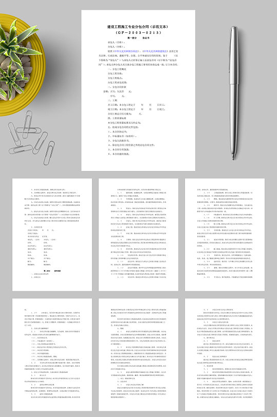 建设工程施工专业分包合同示范文本6WORD