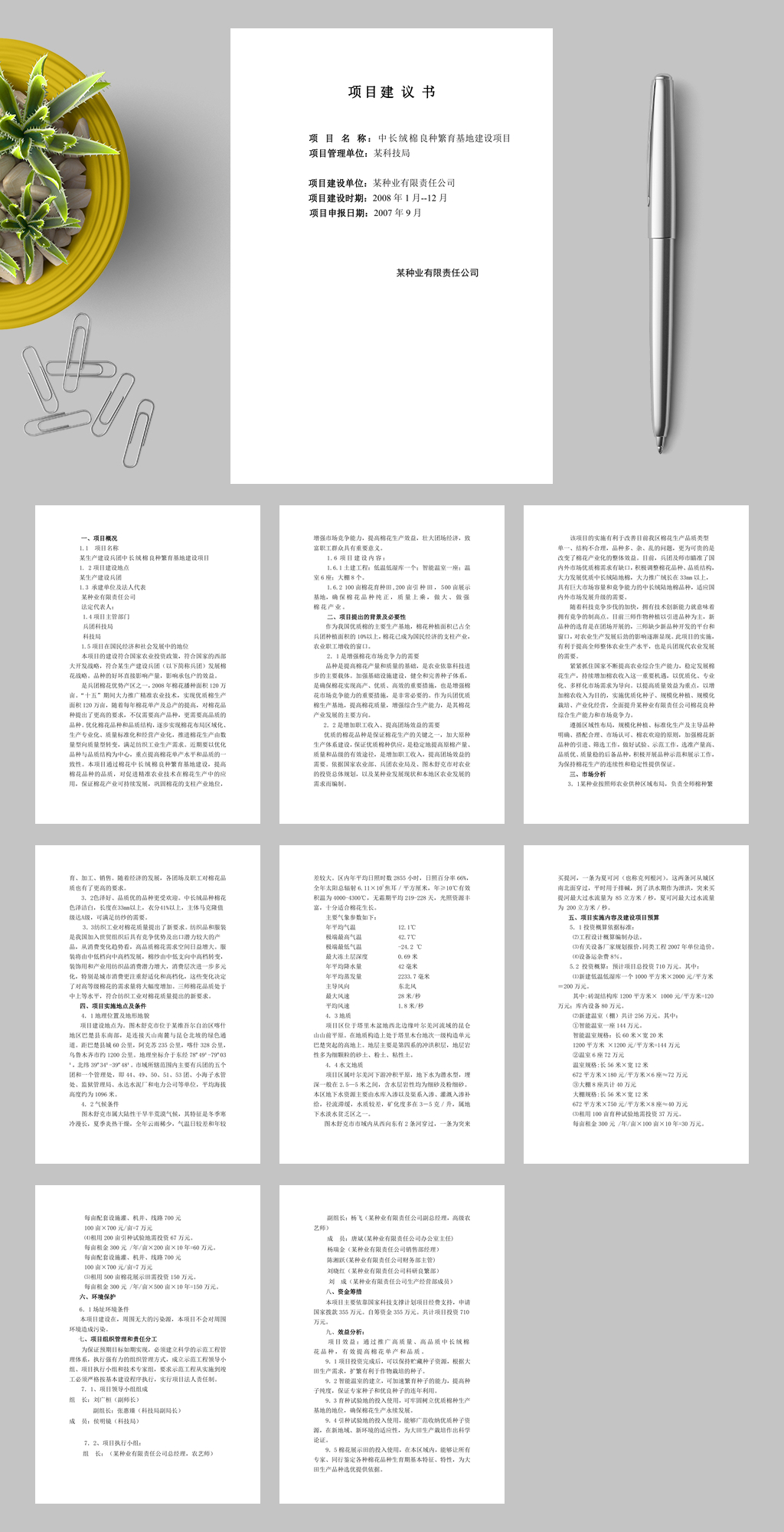 中长绒棉良种繁育基地建设项目WORD素材