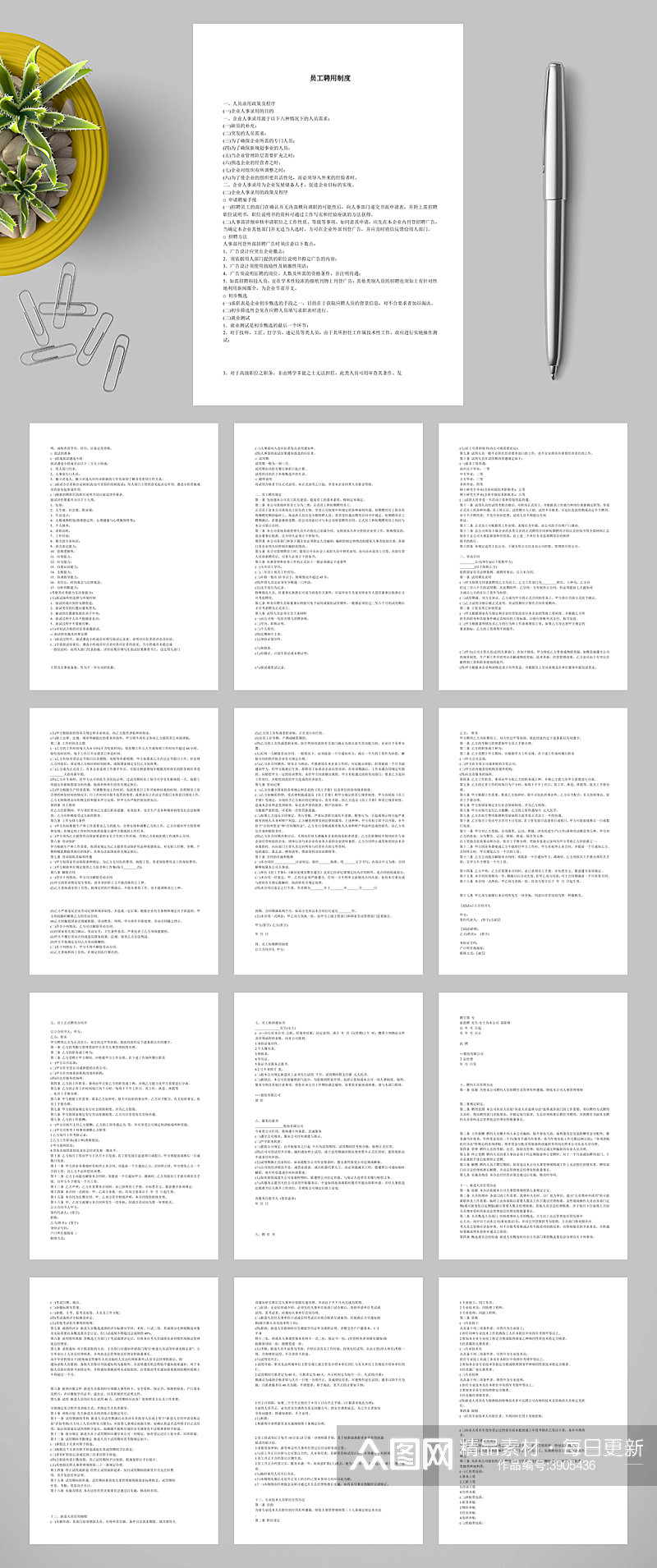 员工聘用制度WORD素材