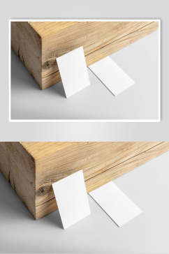 木头纹理纸张大气极简名片信封样机