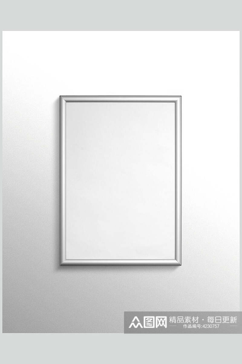长方形边框留白灰白色相框样机素材