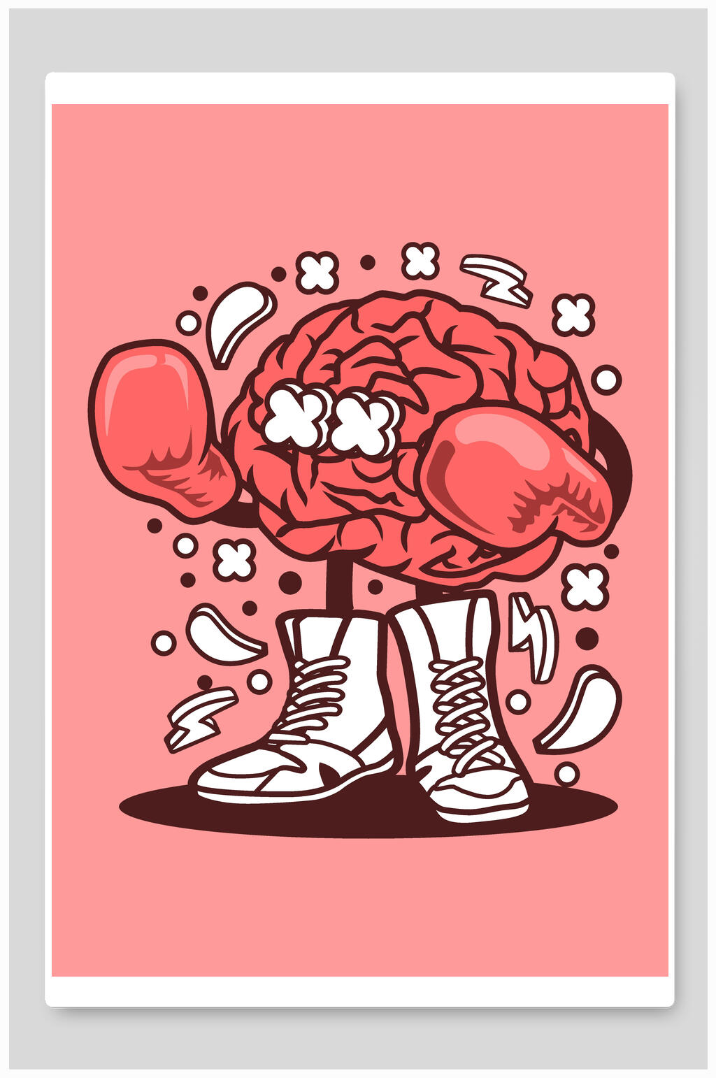 大脑漫画机器人插画素材