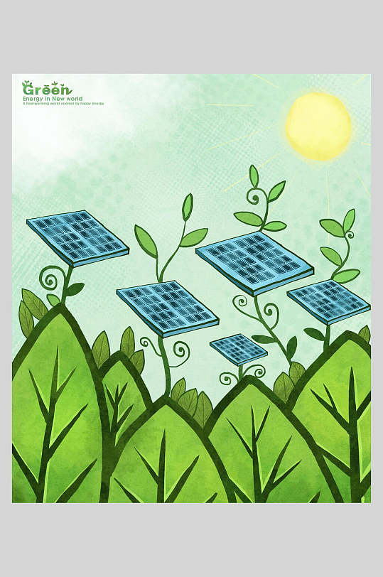 环保节能手绘插画图片-环保节能手绘插画素材下载-众图网